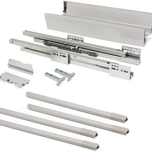 EMUCA 3018825 Kit système tiroir avec Fermeture amortie H204 x 450mm Acier Peint Aluminium